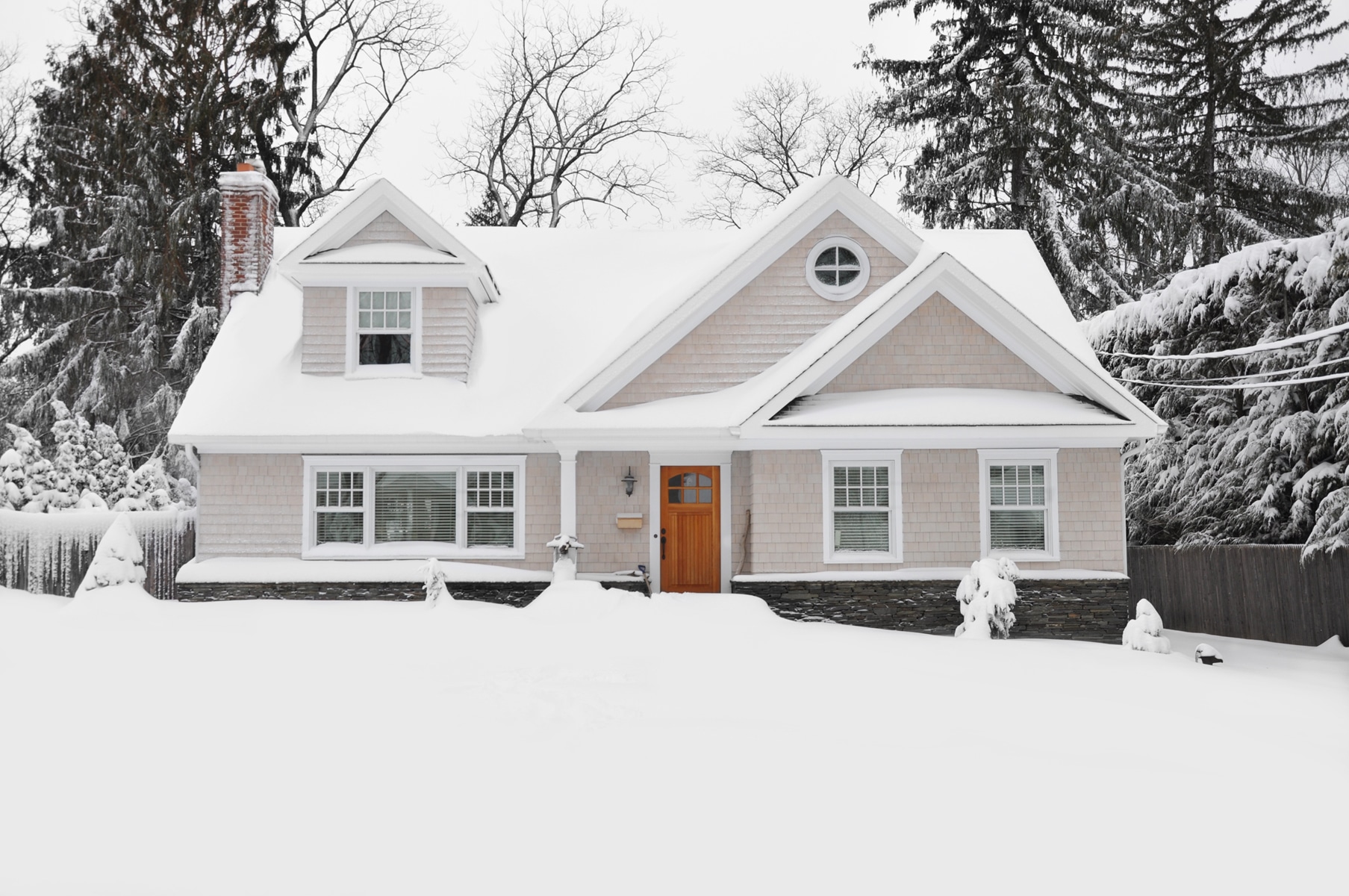 Home in Winter Snow